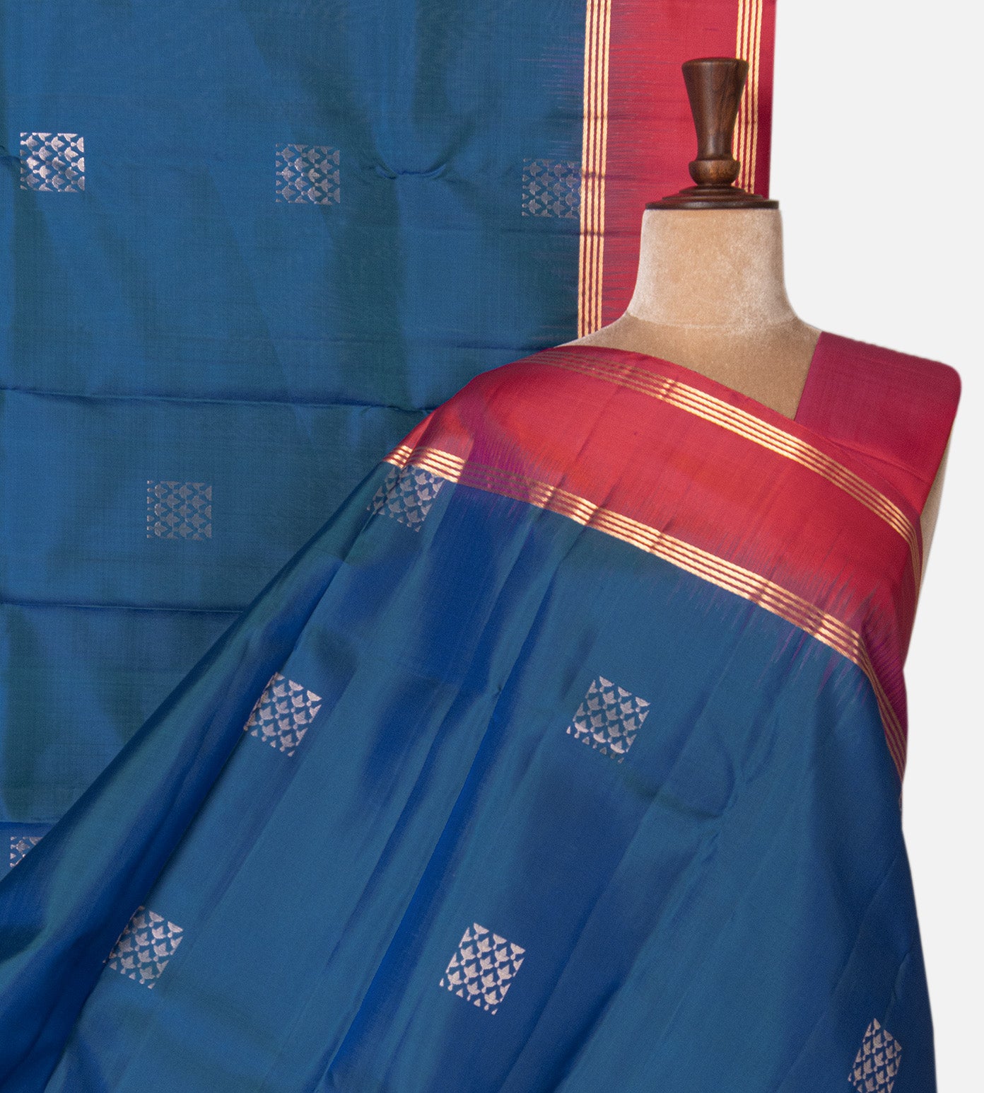Peacock Blue Soft Silk Saree