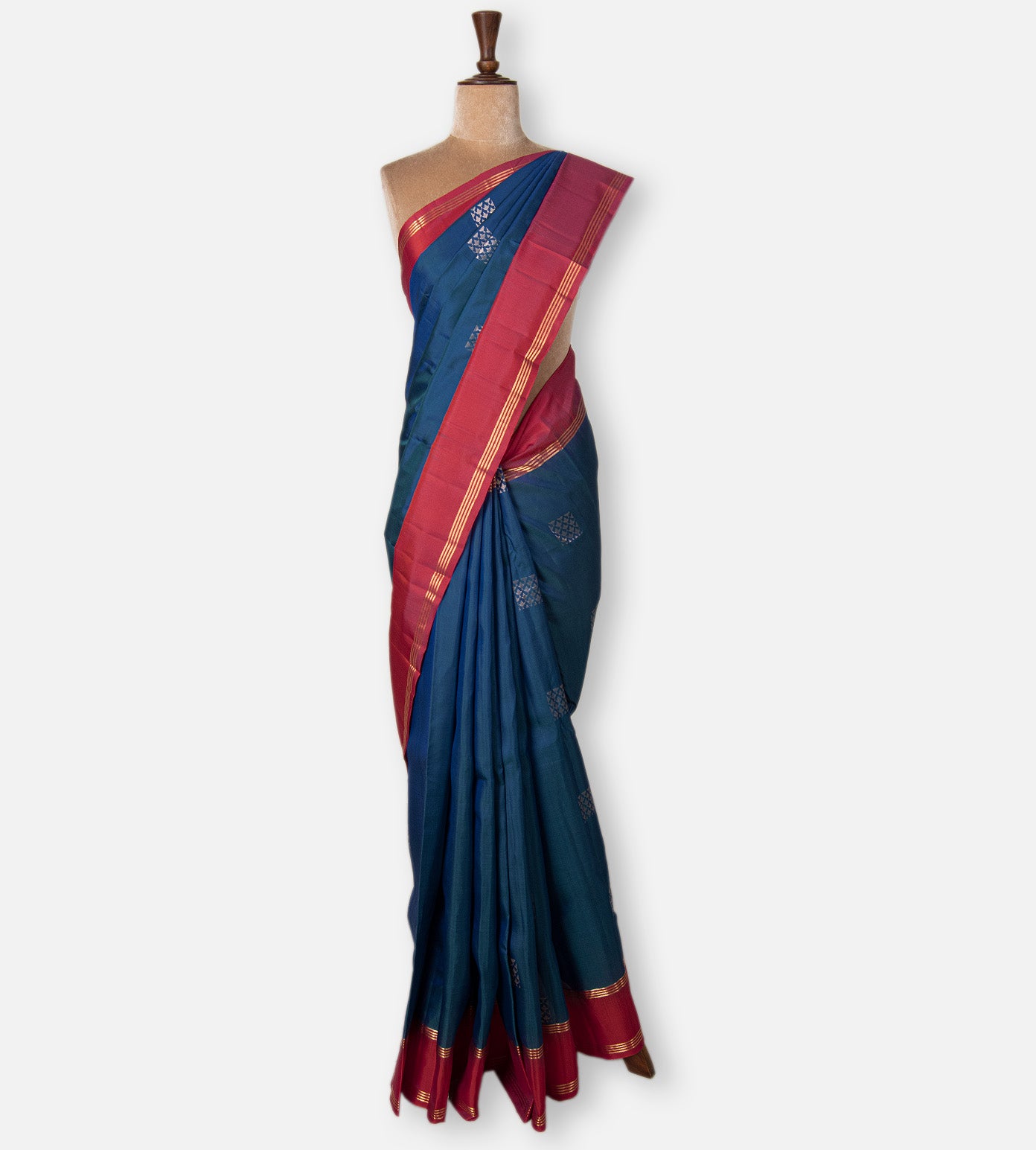 Peacock Blue Soft Silk Saree