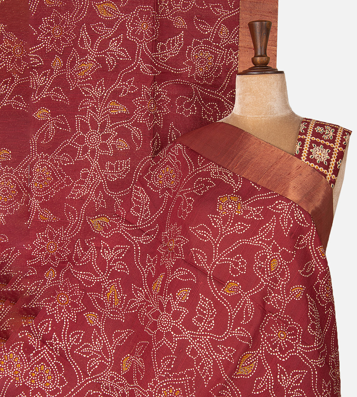 Maroon Raw Silk Saree