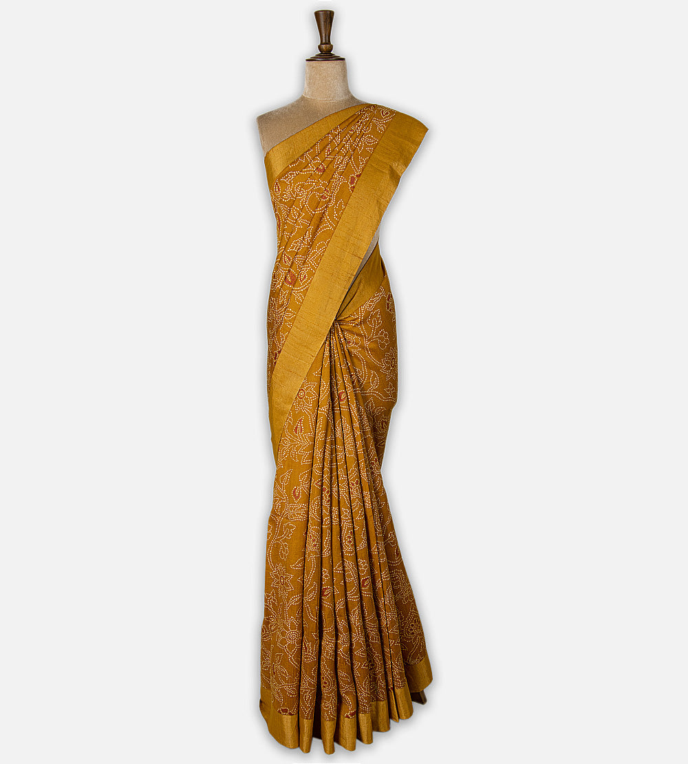 Yellow Raw Silk Saree