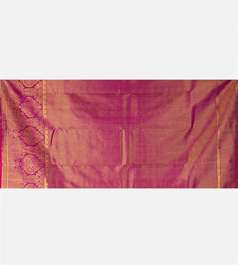 Blue Kora Kanchipuram Silk Saree
