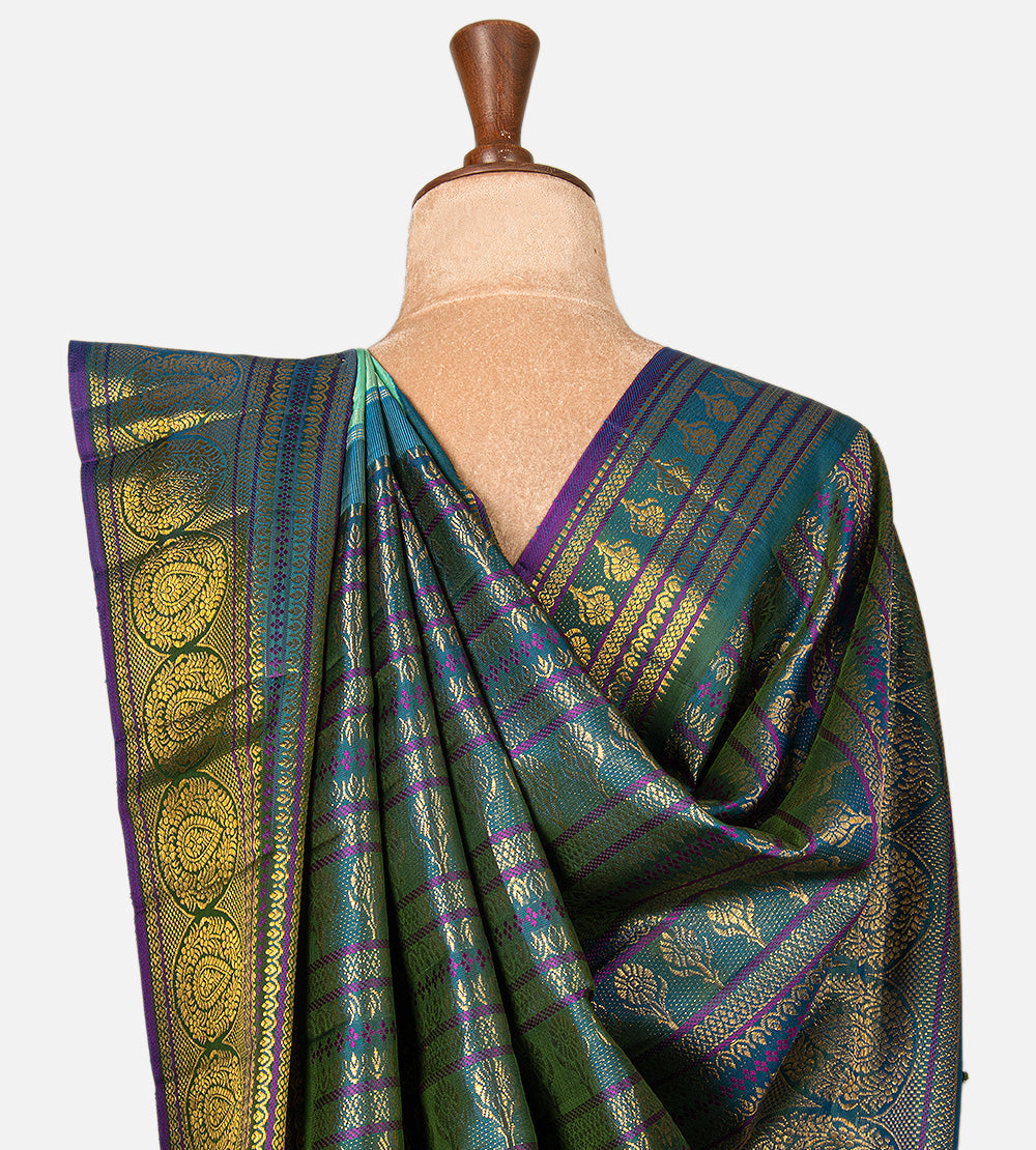 Mint Green Kanchipuram Silk Saree