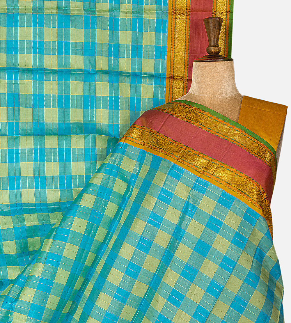 Multicolour Kanchipuram Silk Saree