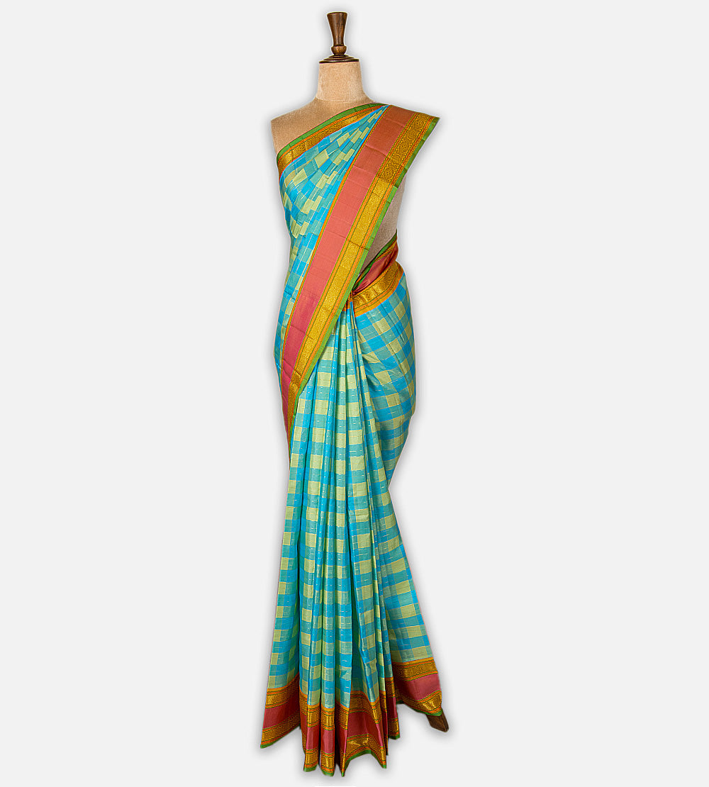 Multicolour Kanchipuram Silk Saree