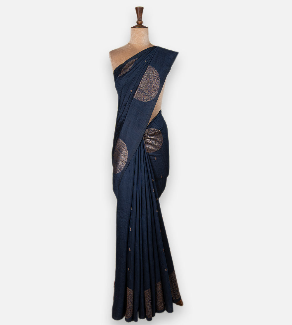 Blue Banarasi Tussar Saree