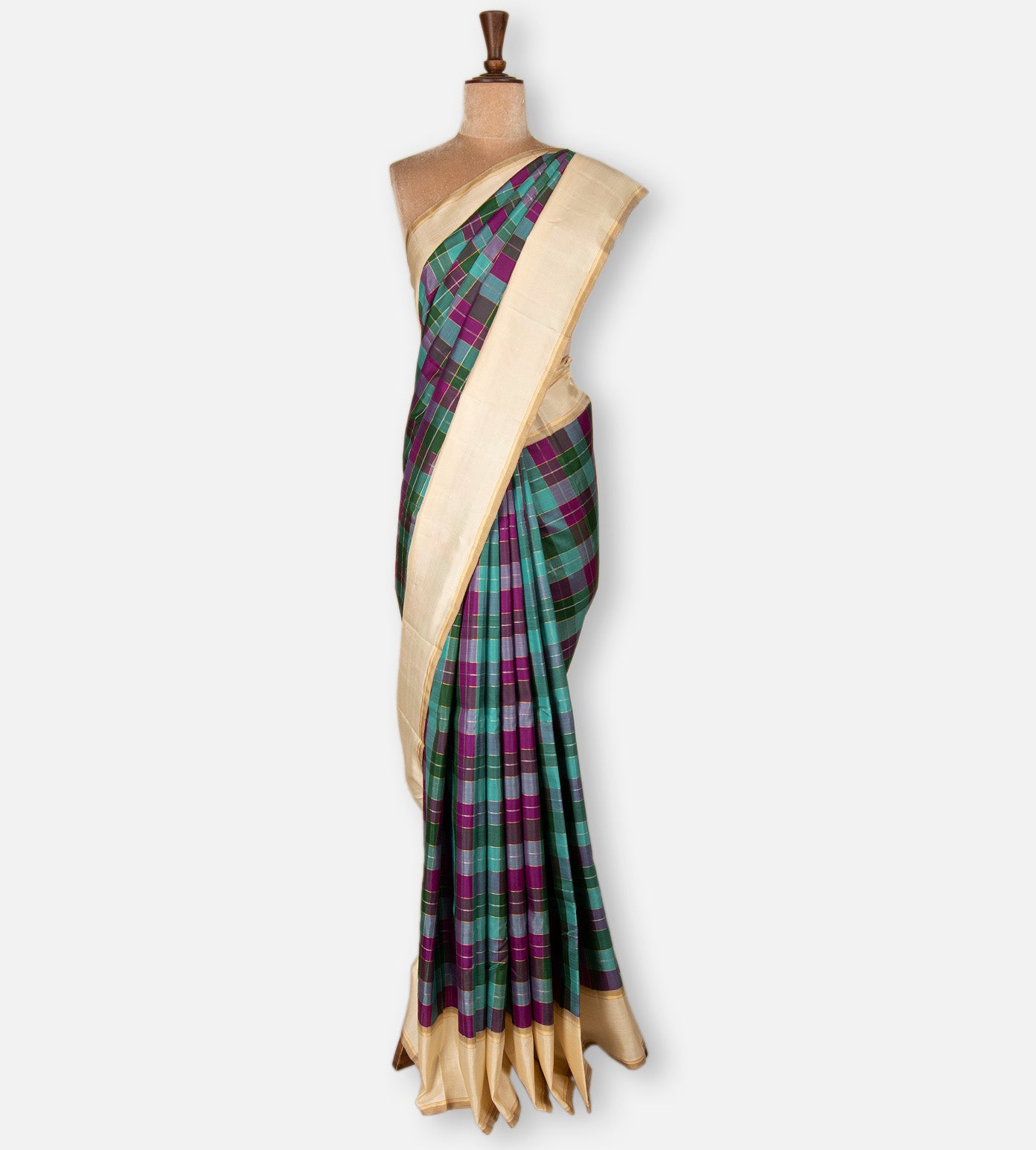 Multicolour Kanchipuram Silk Saree
