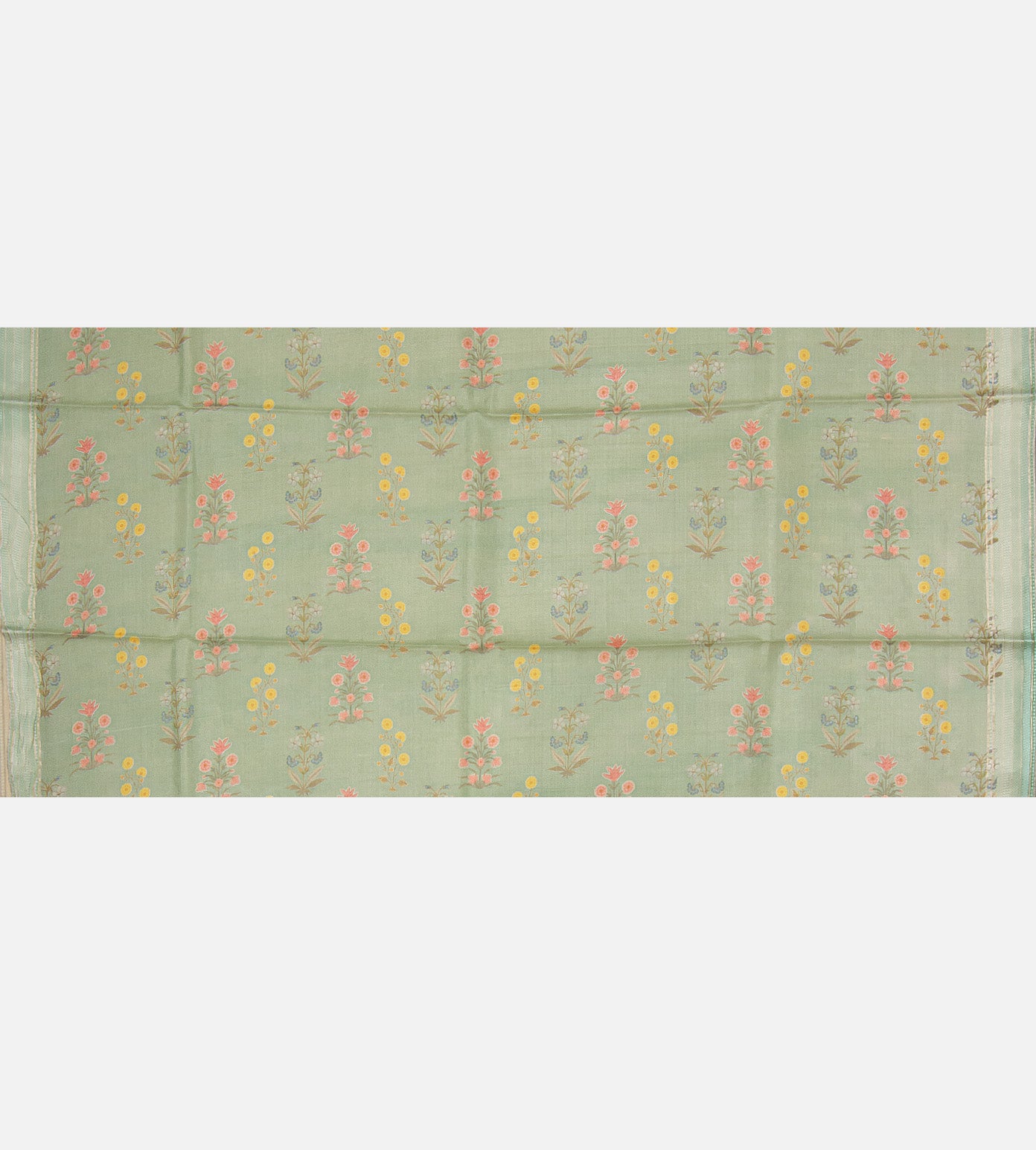 Pistachio Green Tussar Saree