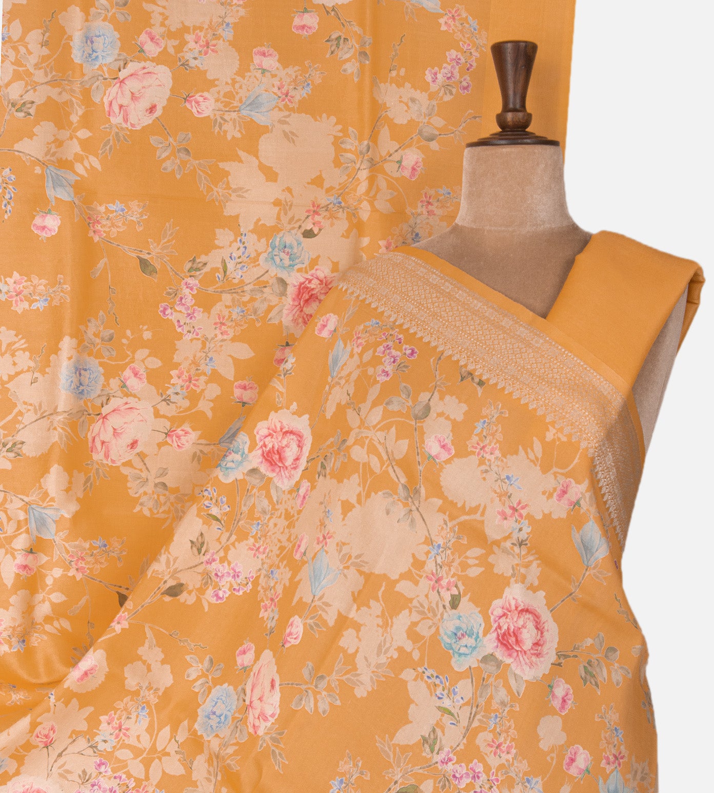 Pastel Orange Kattan Silk Saree