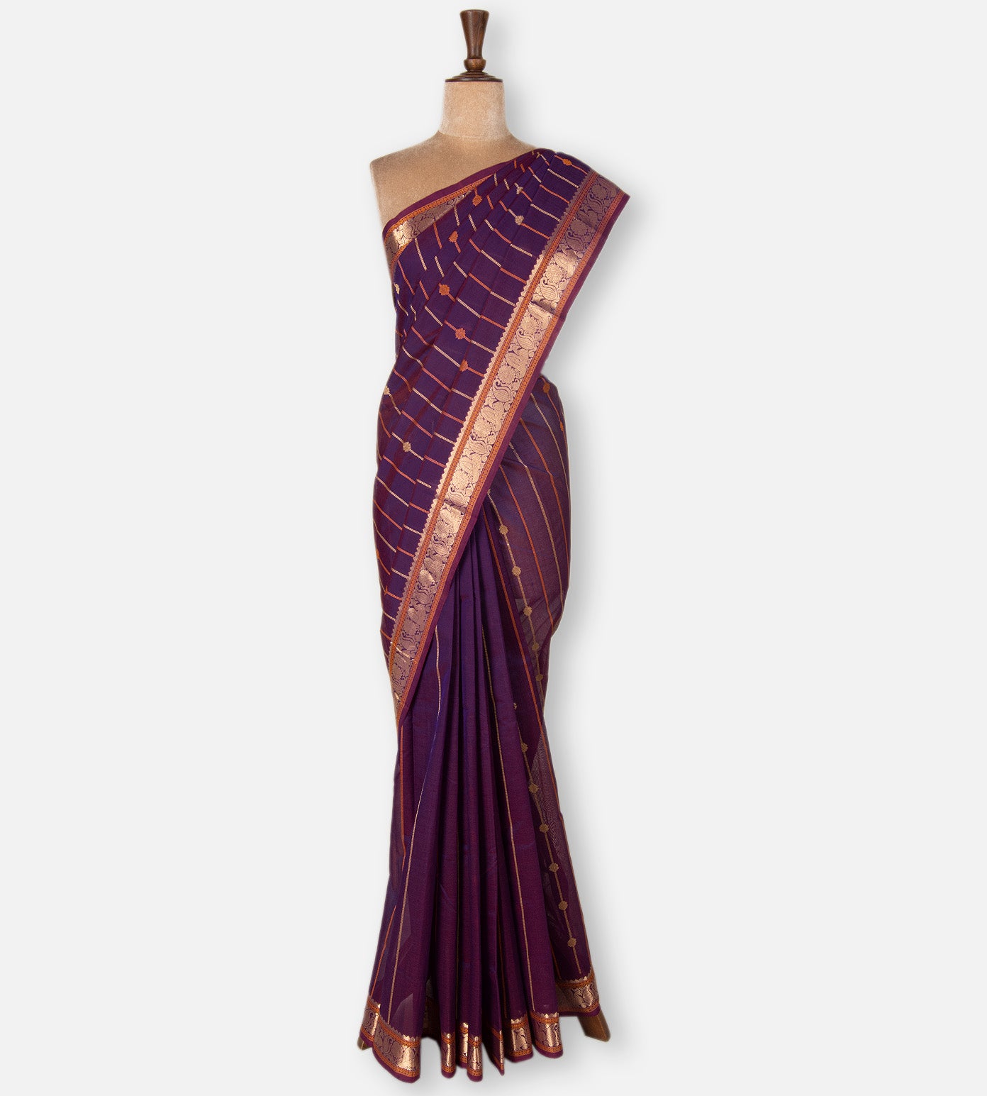Purple Cotton Silk Saree