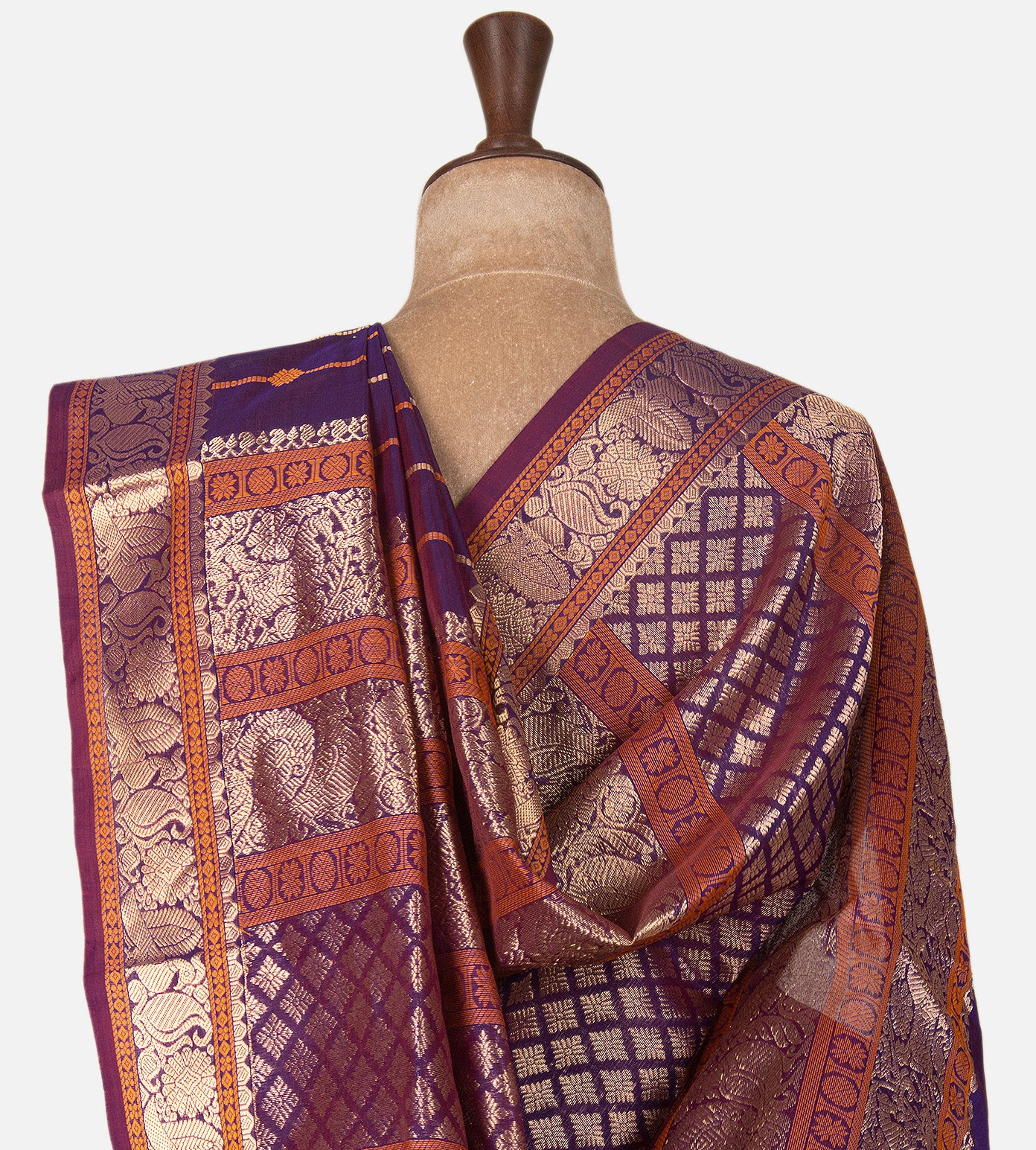 Purple Cotton Silk Saree