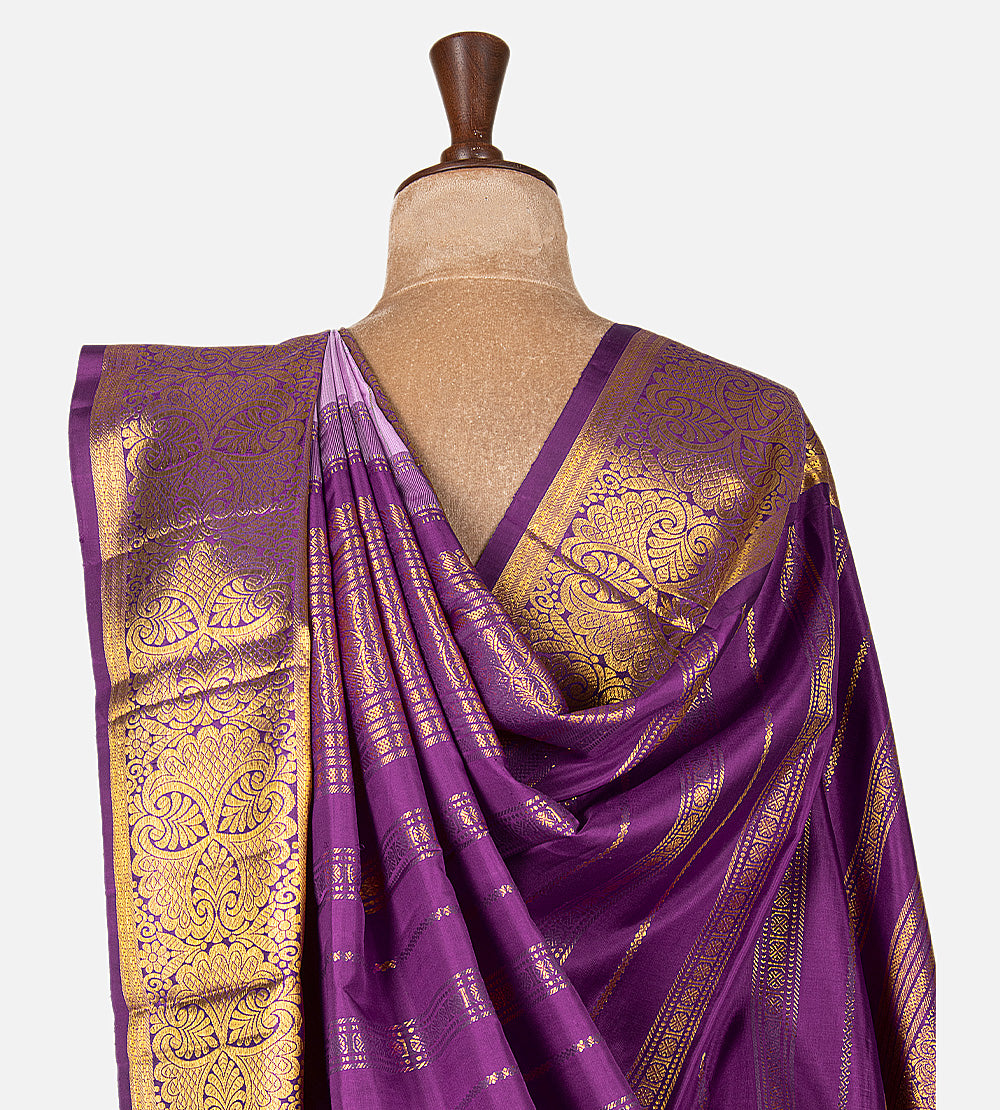 Lavender Kanchipuram Silk Saree