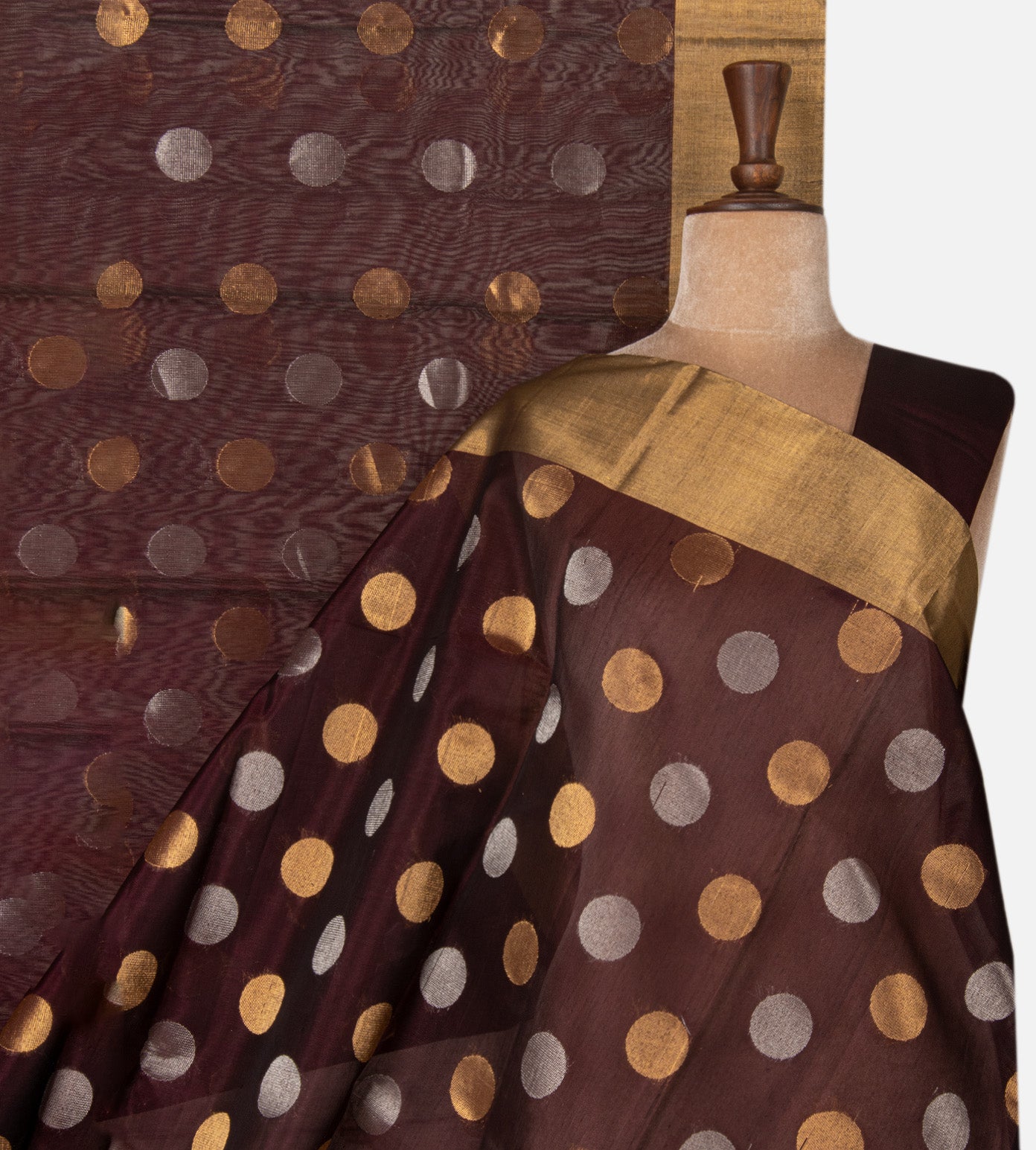 Deep Maroon Cotton Silk Saree