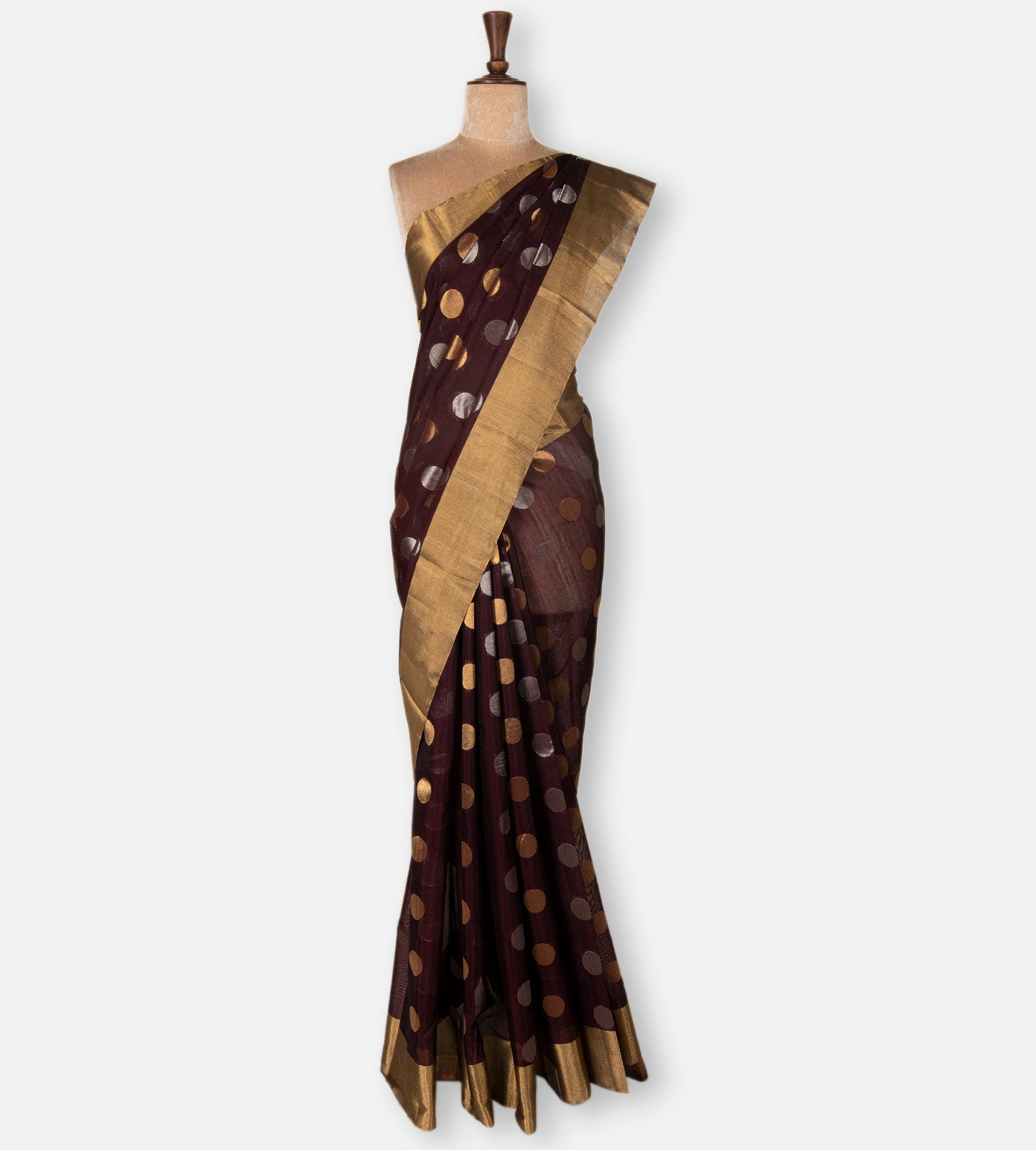 Deep Maroon Cotton Silk Saree