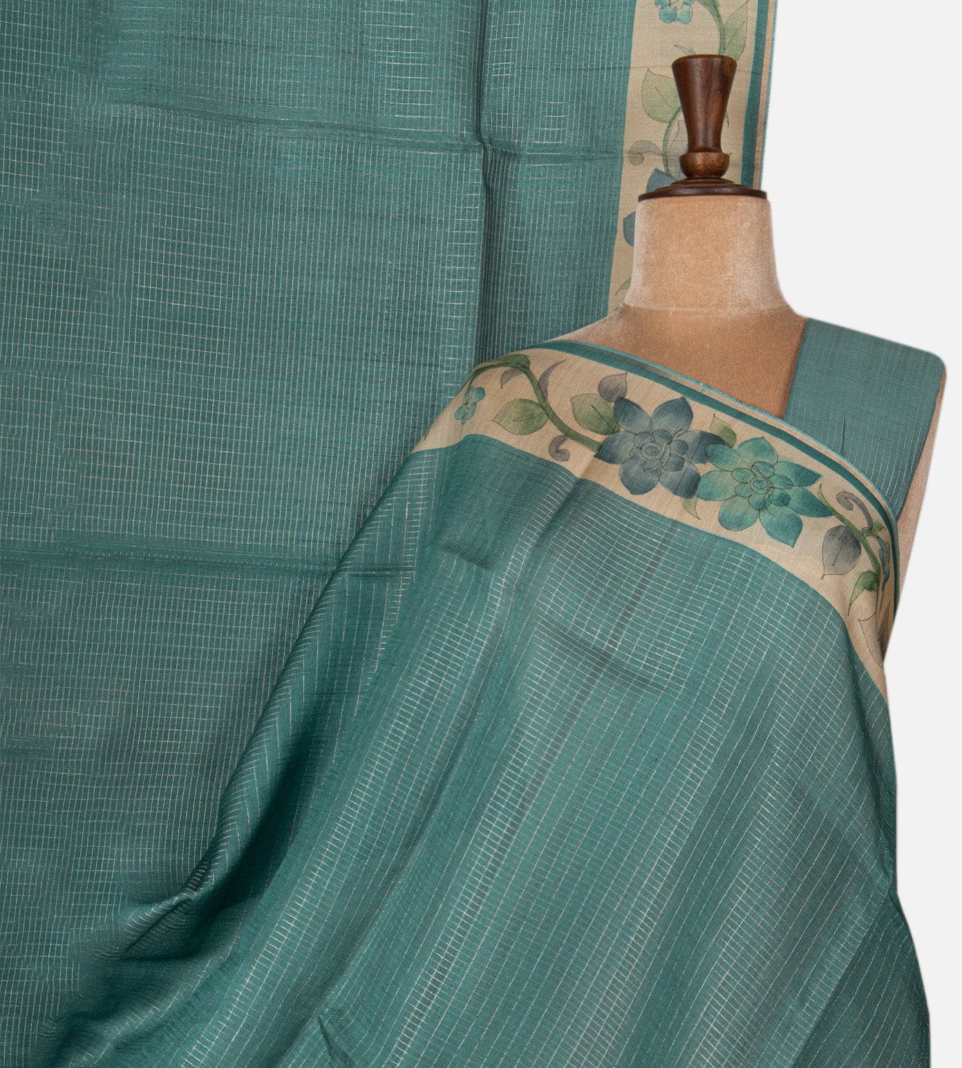Blue Tussar Saree