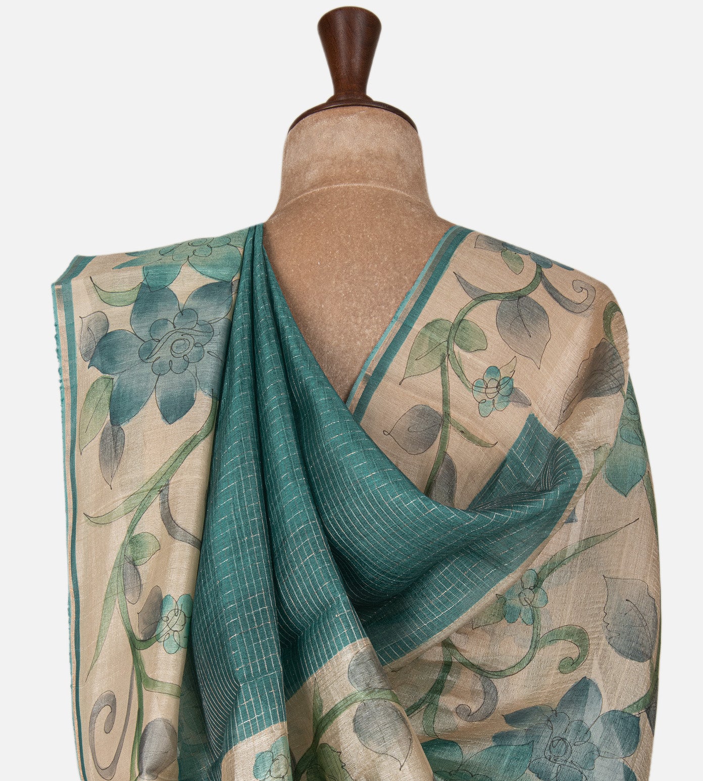 Blue Tussar Saree