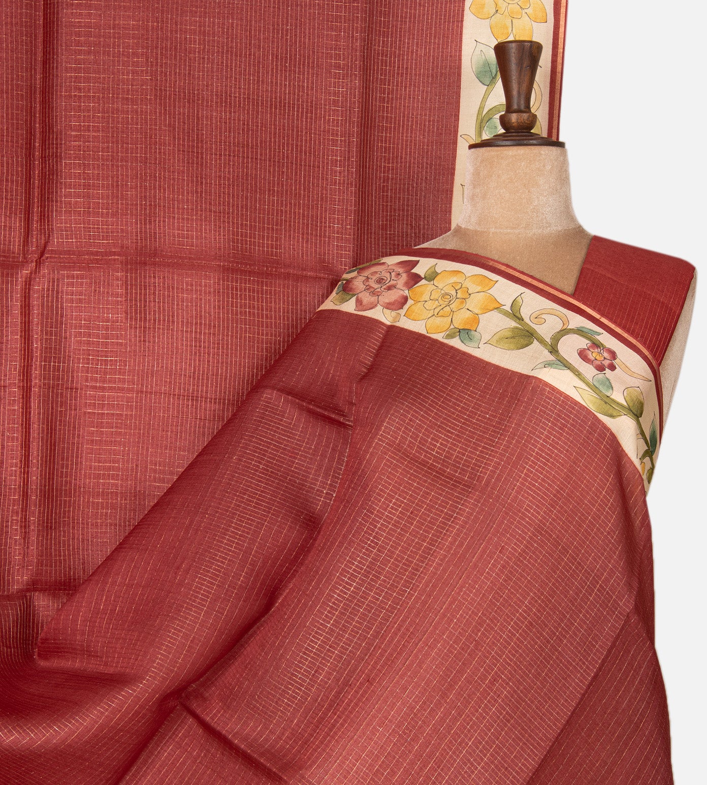 Red Tussar Saree