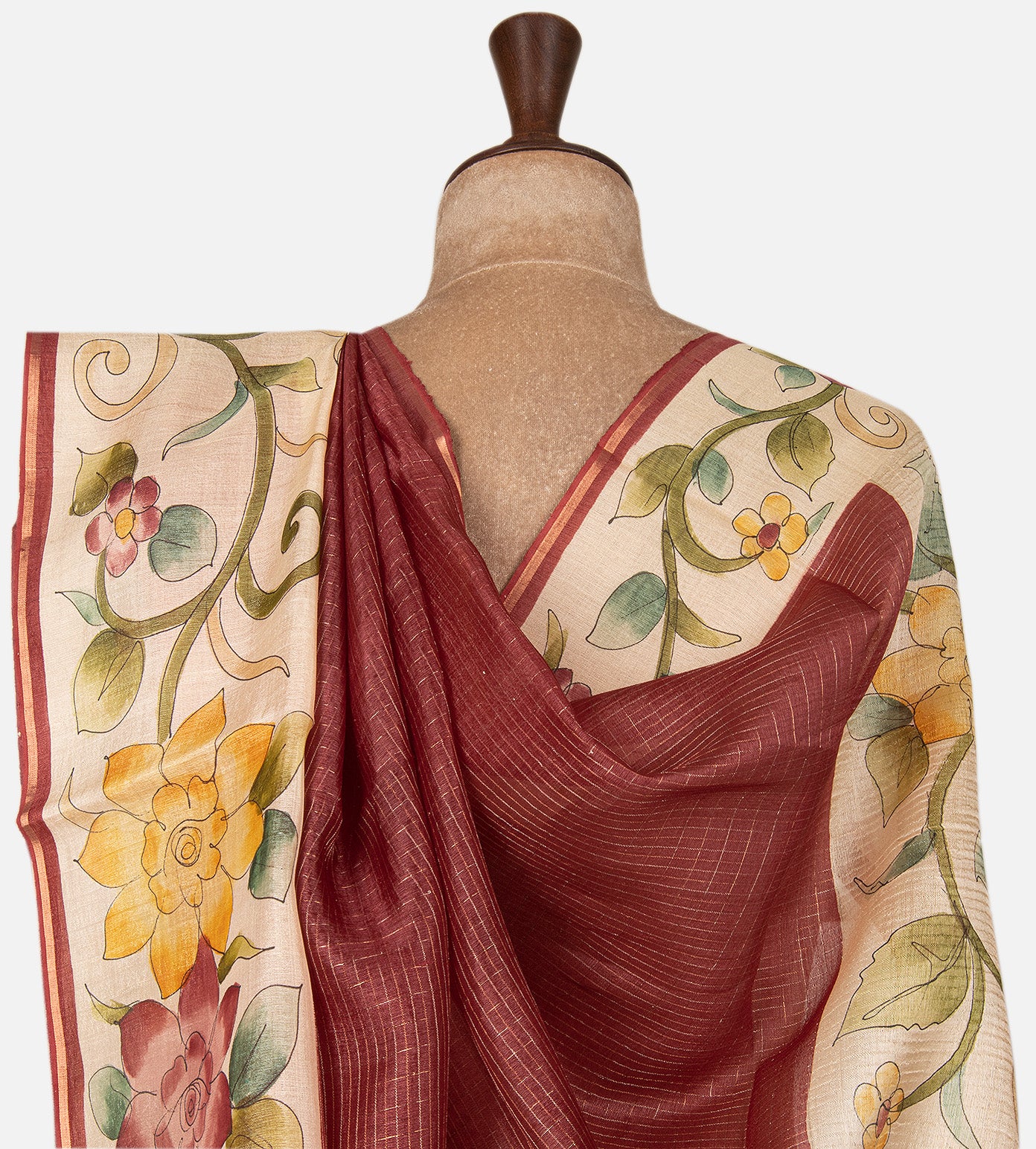 Red Tussar Saree