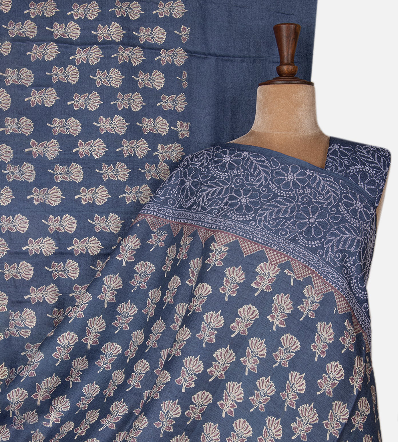 Blue Tussar Saree