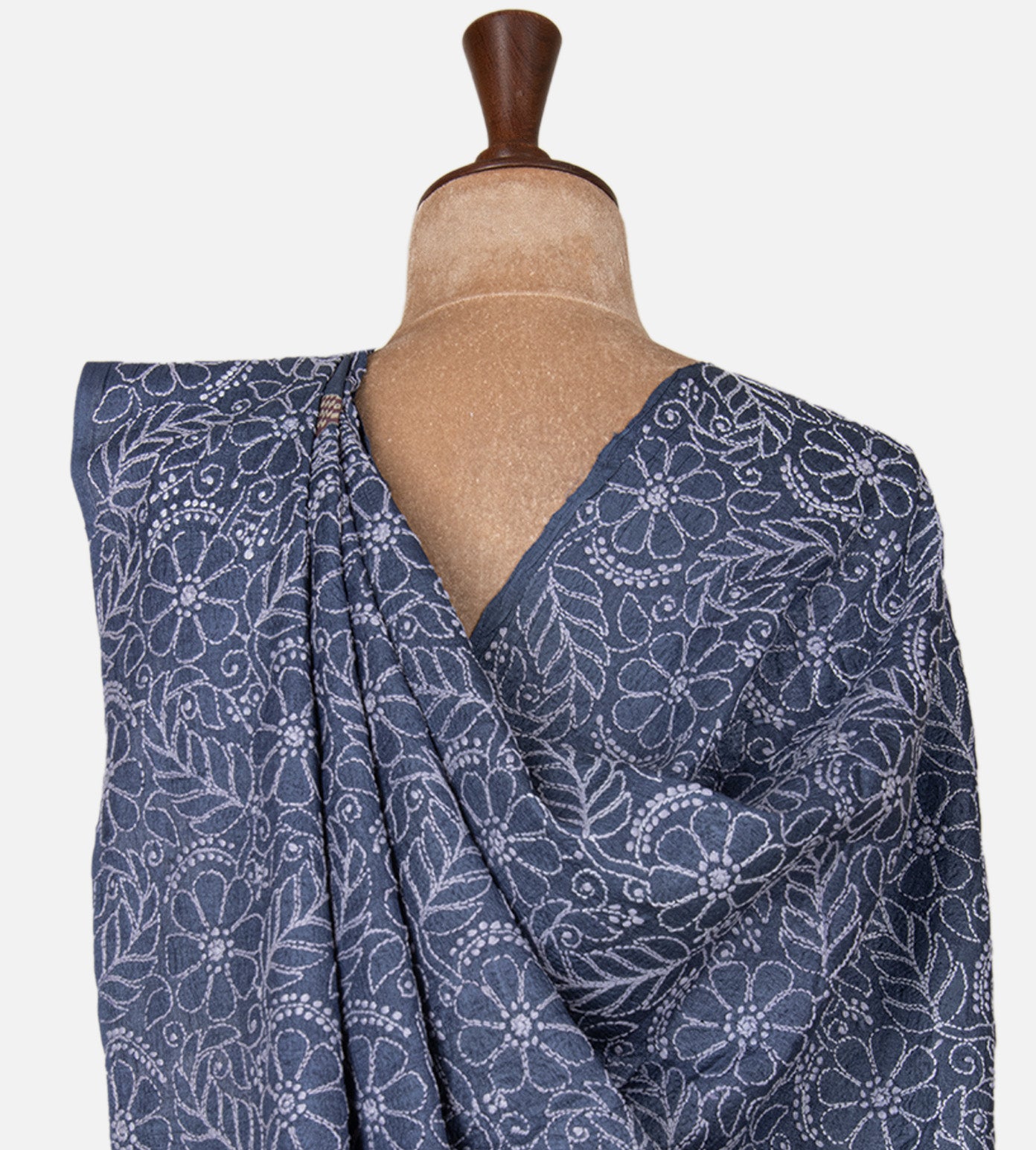 Blue Tussar Saree