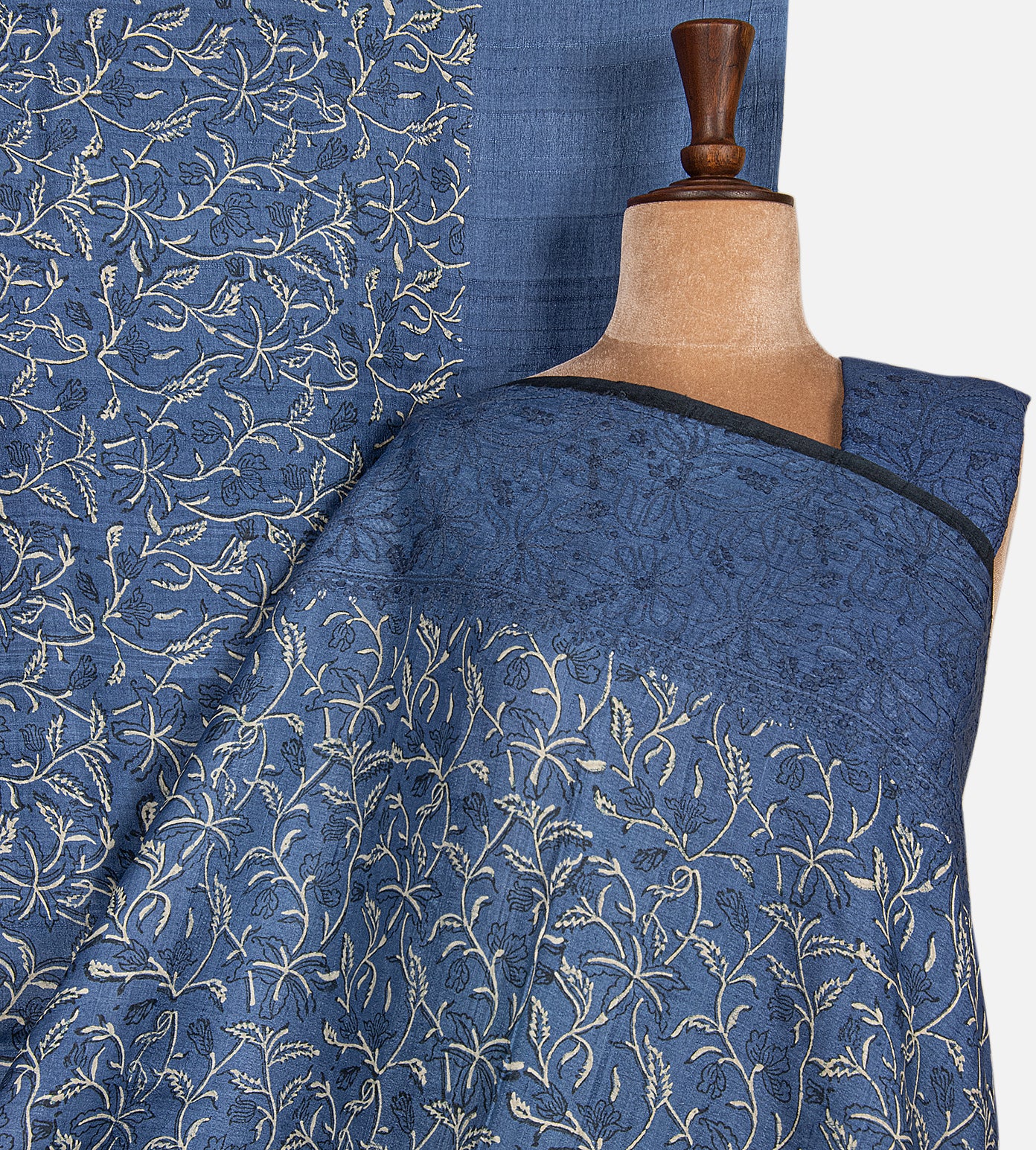 Blue Tussar Saree