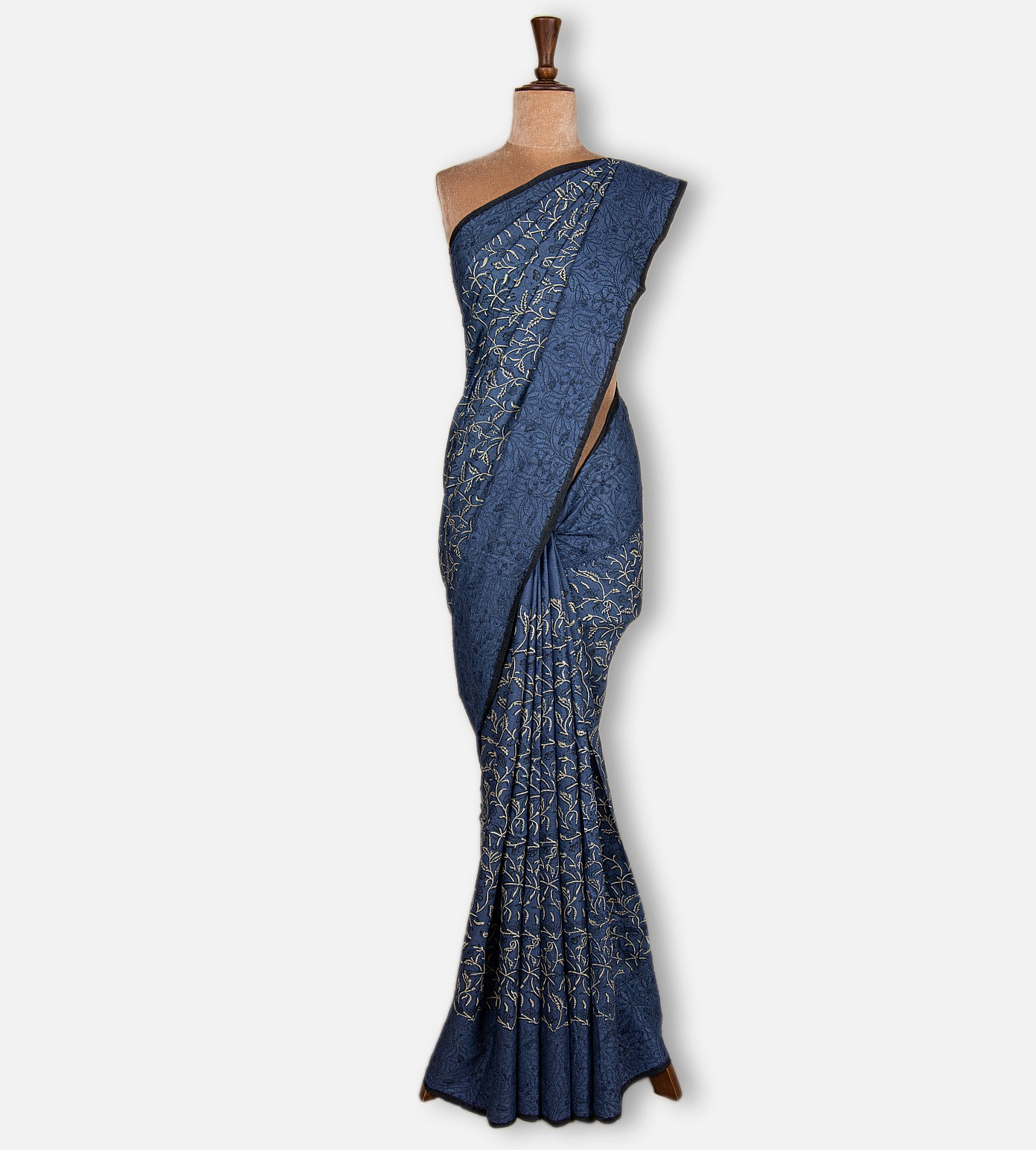 Blue Tussar Saree