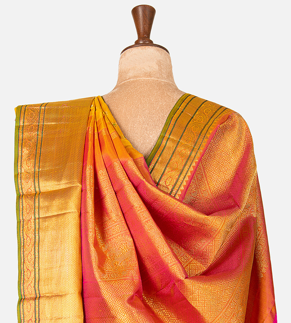 Yellow Kanchipuram Silk Saree