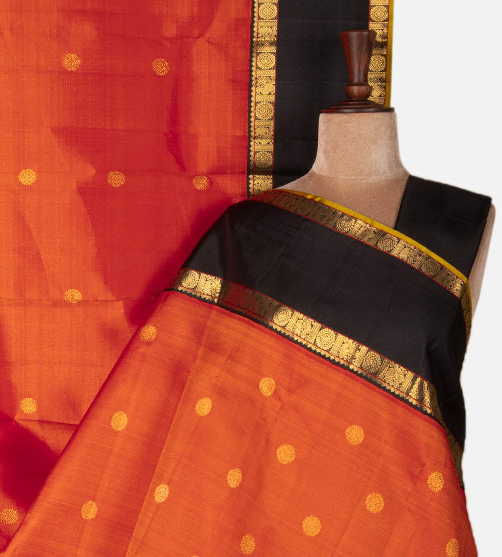 Orange Kanchipuram Silk Saree