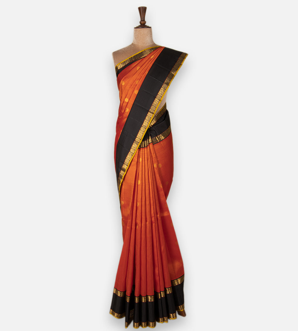 Orange Kanchipuram Silk Saree