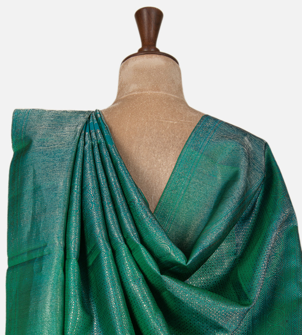 Peacock Blue Kanchipuram Silk Saree