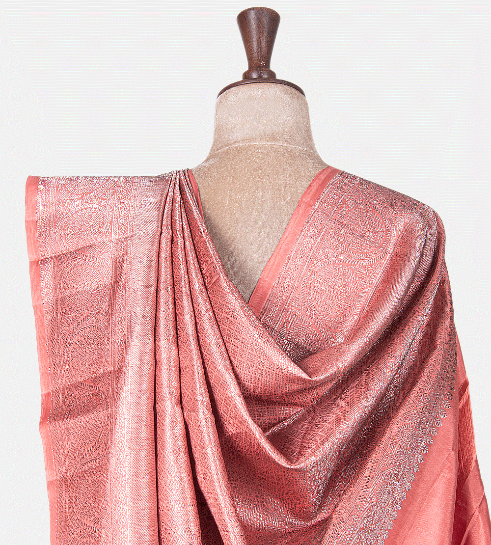 Salmon Pink Kanchipuram Silk Saree