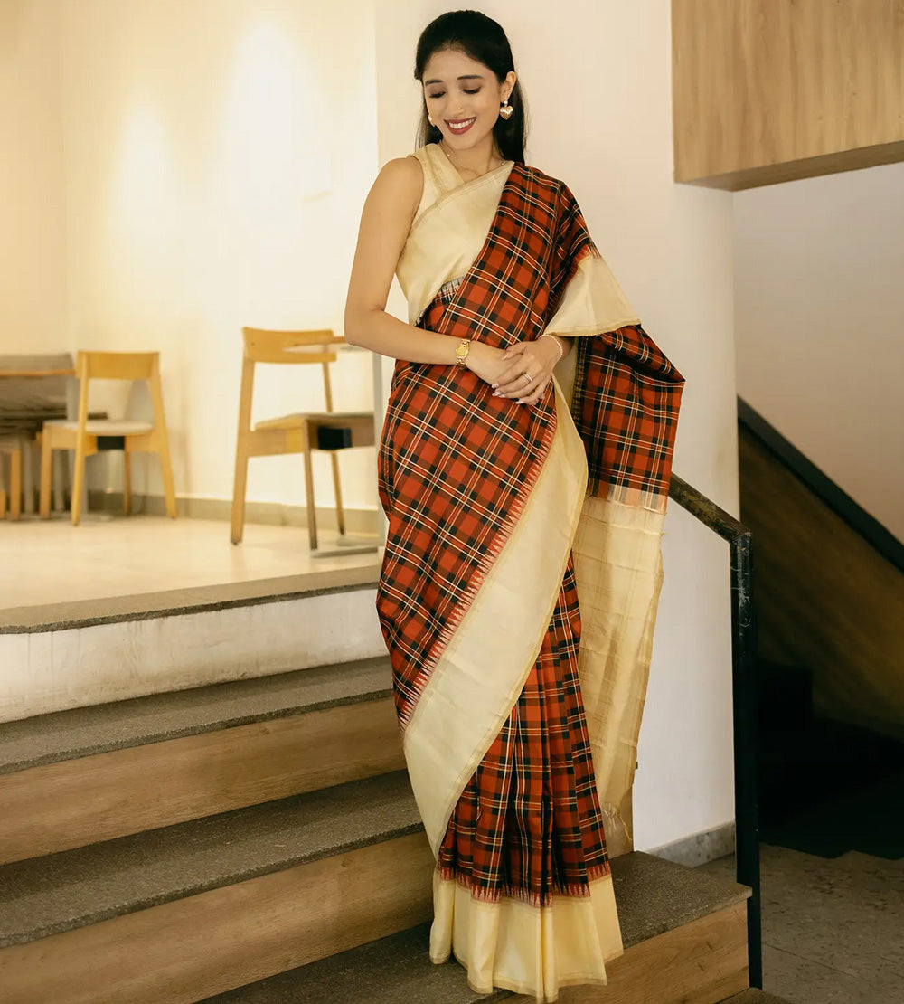 Red and Black Kanchivaram