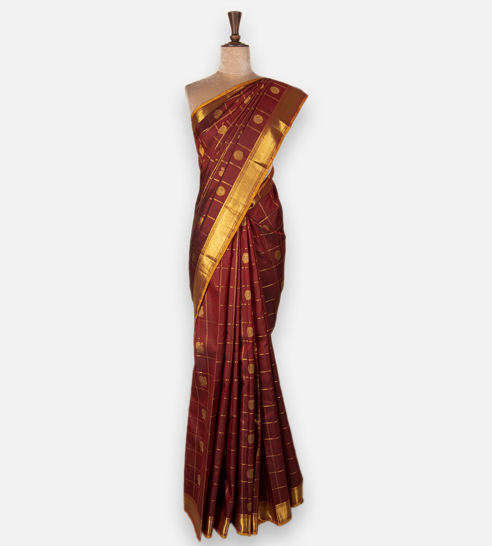 Maroon Kanchipuram Silk Saree