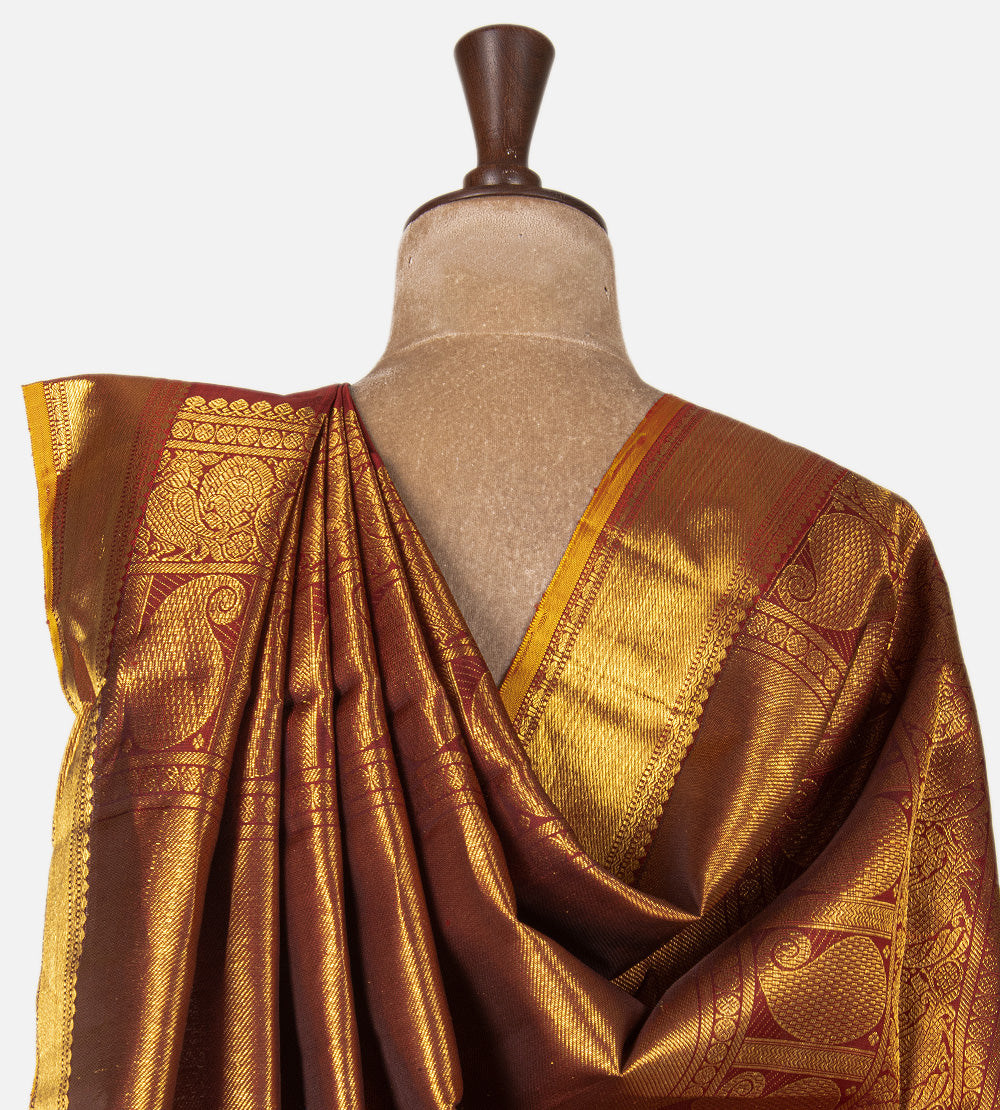 Maroon Kanchipuram Silk Saree