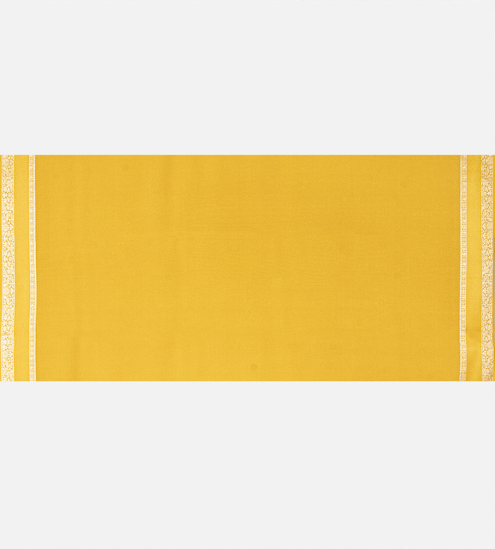 Yellow Mysore Crepe Saree