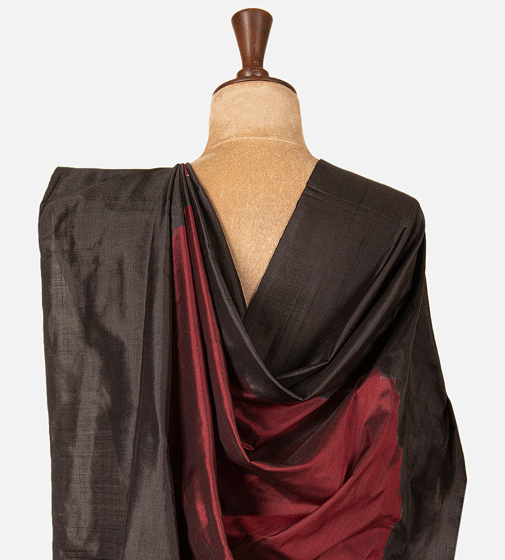 Maroon Ikkat Silk Saree