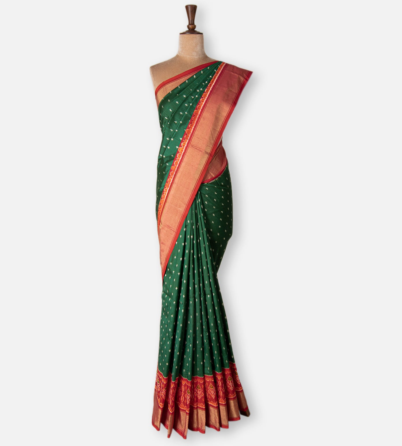Green Ikkat Silk Saree
