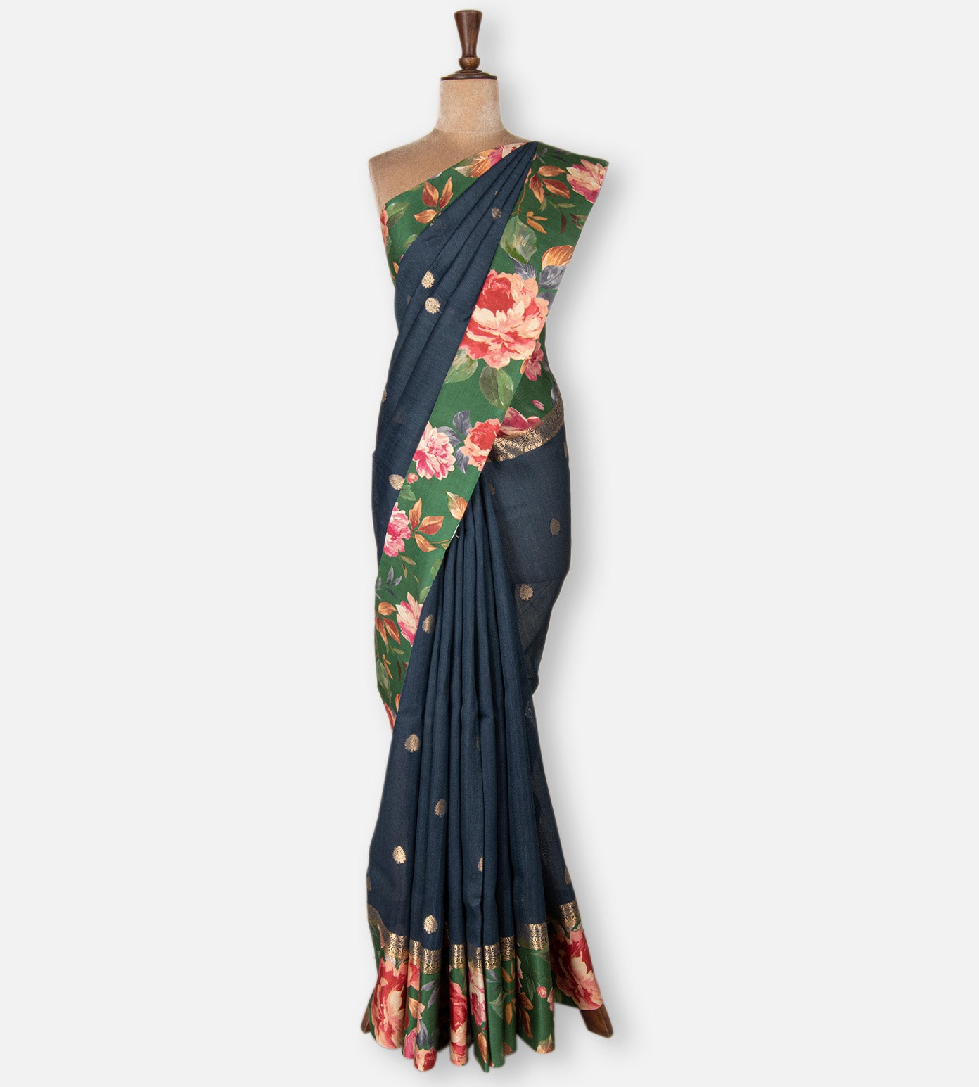 Blue Tussar Saree