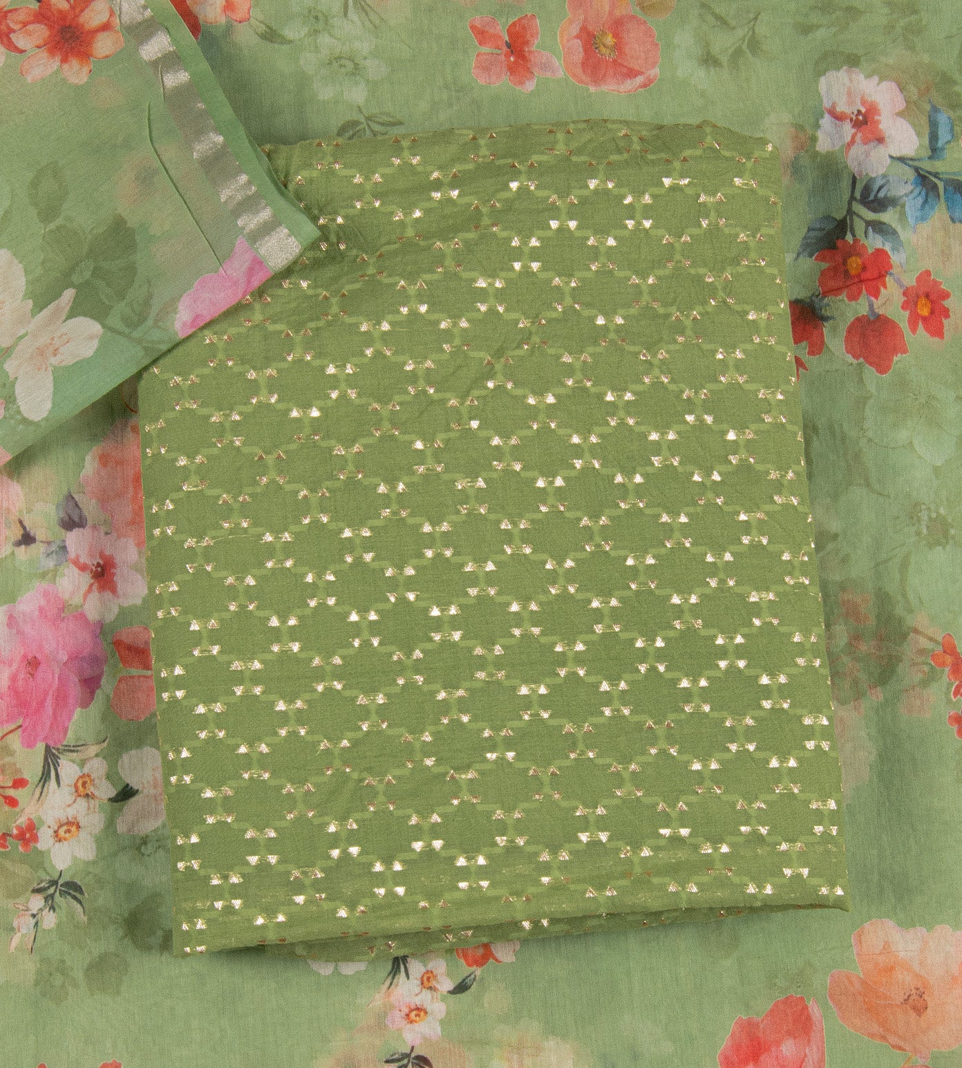Green Banarasi Cotton Salwar