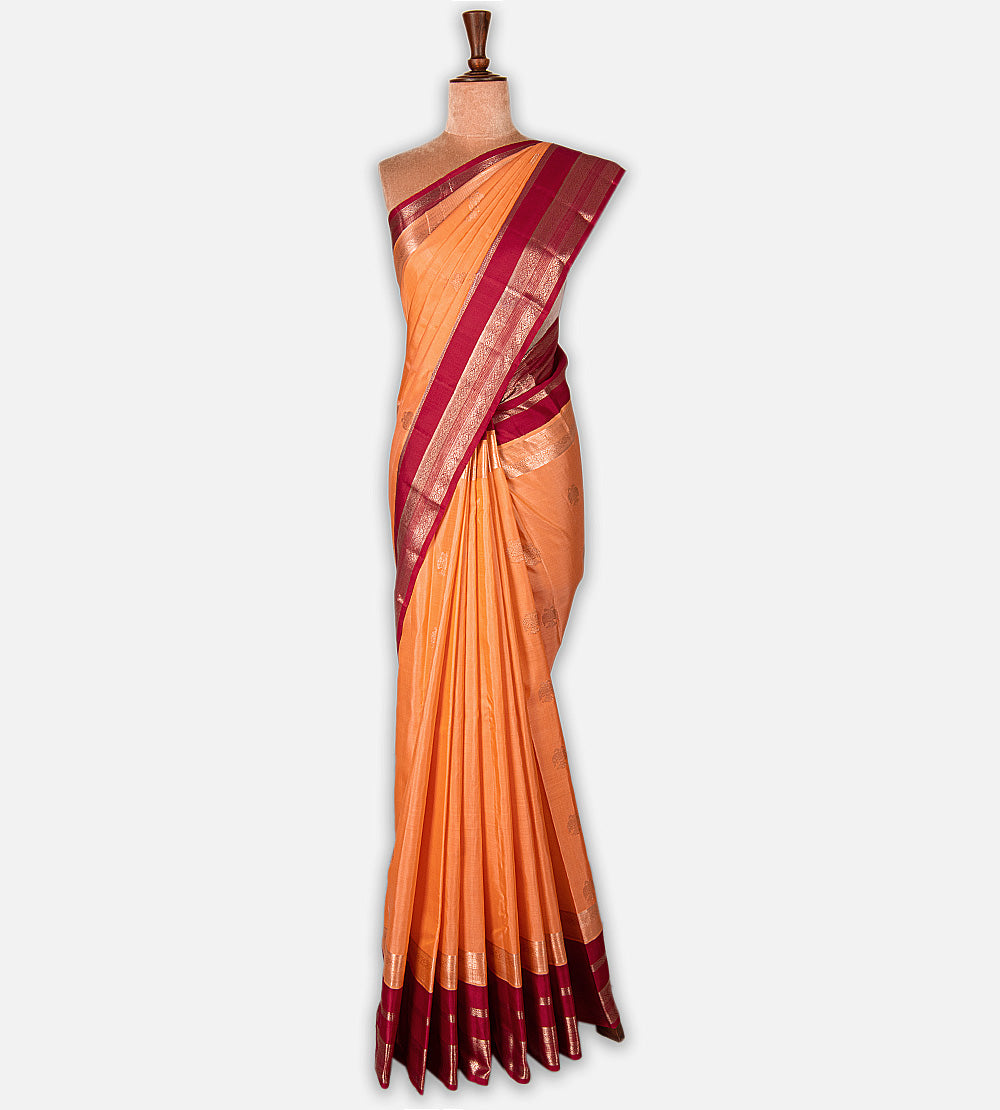 Peach Kanchipuram Silk Saree