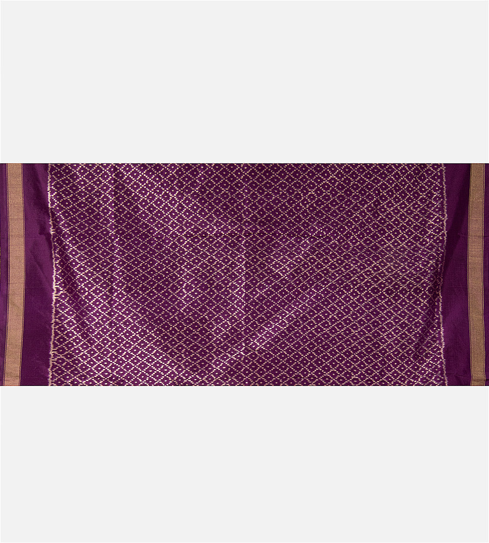 Purple Ikkat Silk Saree