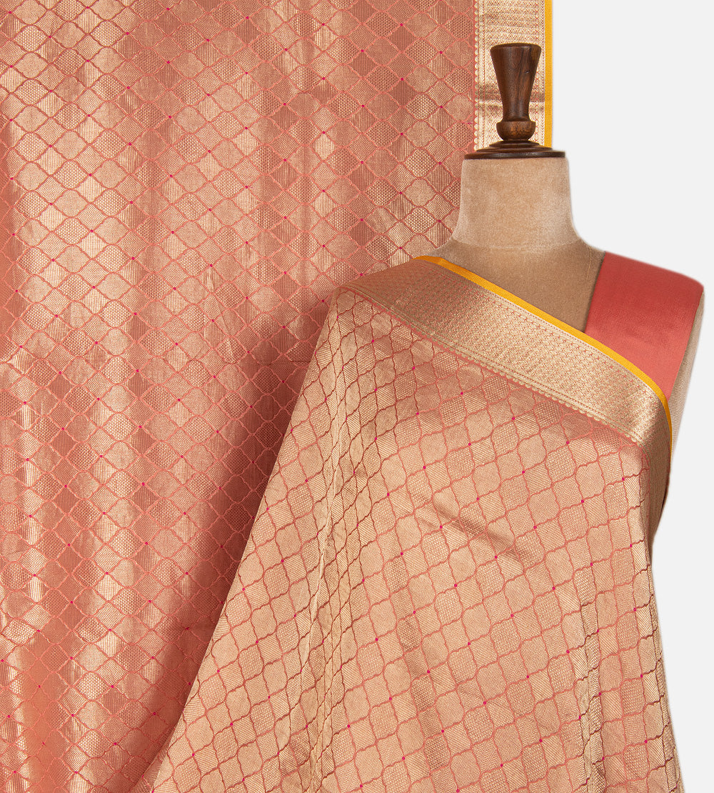 Coral Banarasi Crepe Saree