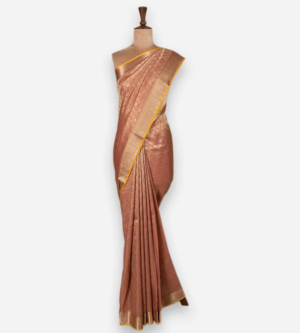 Coral Banarasi Crepe Saree