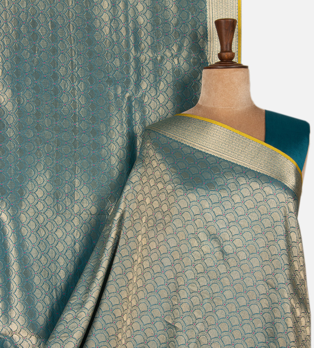 Blue Banarasi Crepe Saree