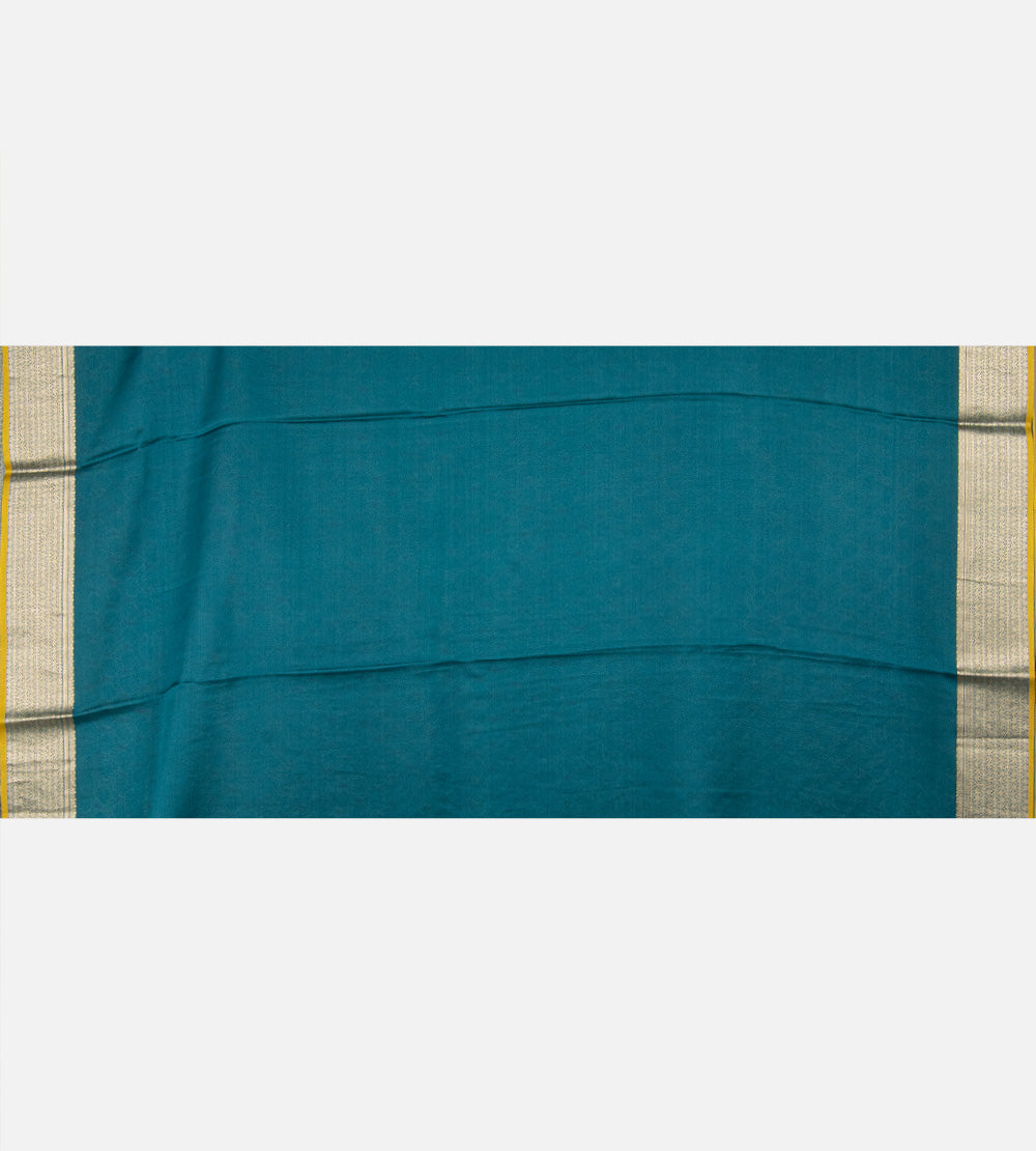 Blue Banarasi Crepe Saree