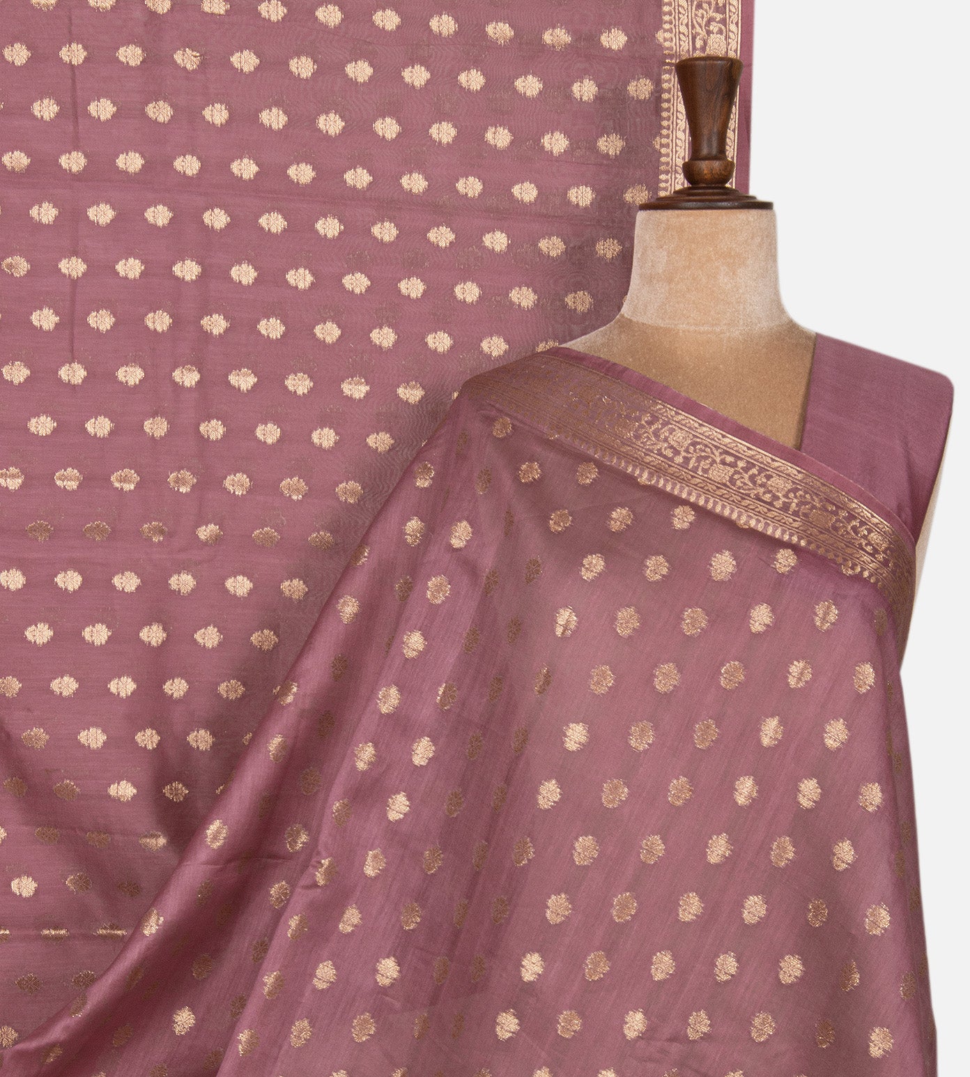 Mauve Chanderi Cotton Saree
