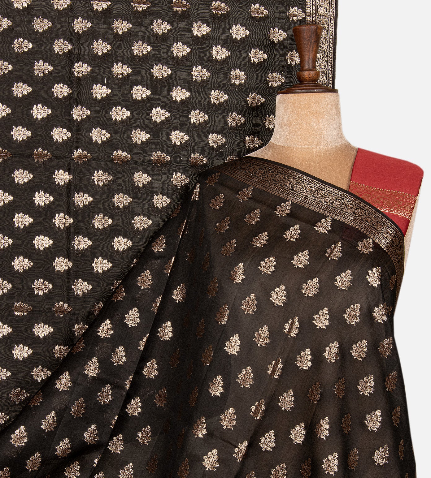 Black Chanderi Cotton Saree