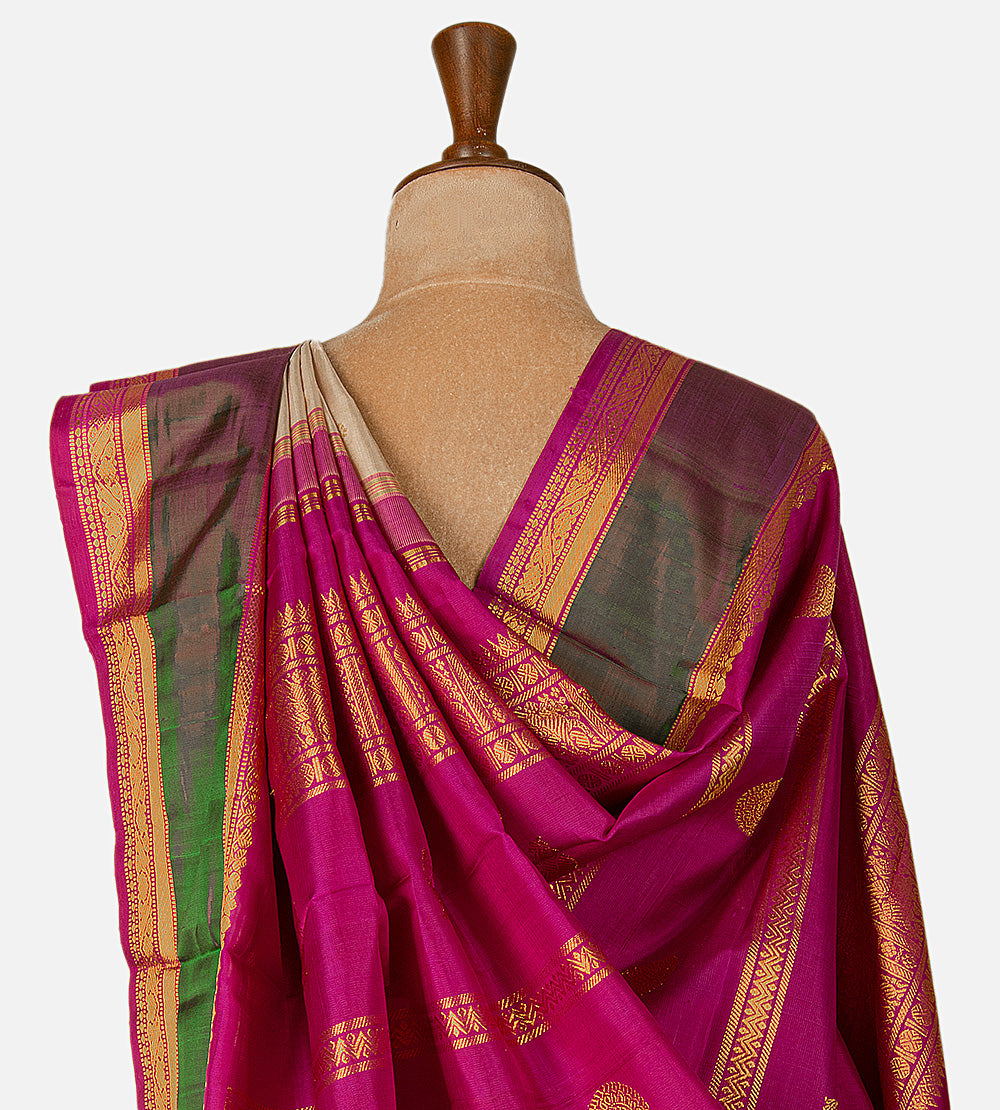 Light Beige Kanchipuram Silk Saree