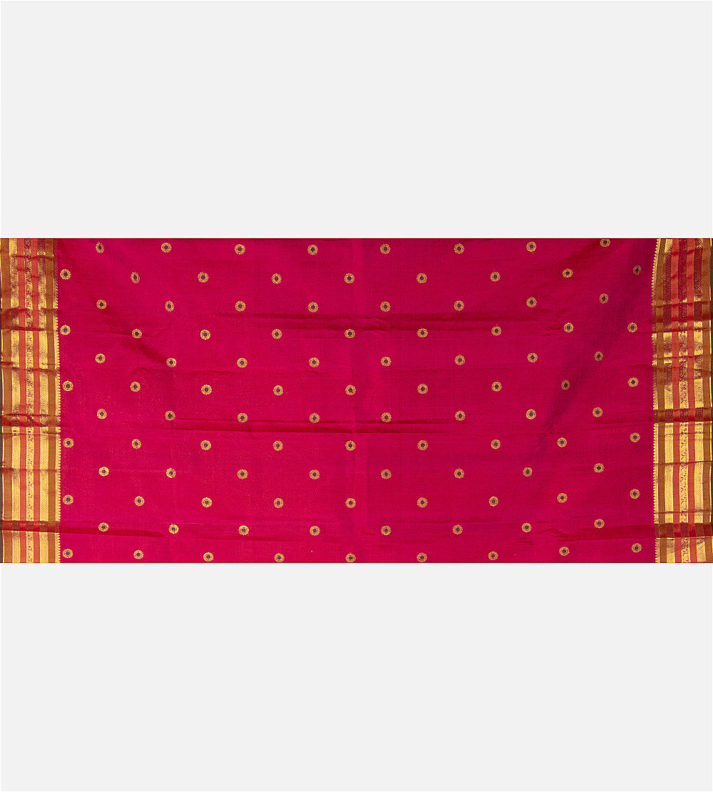 Pinkish Orange Kanchipuram Silk Saree