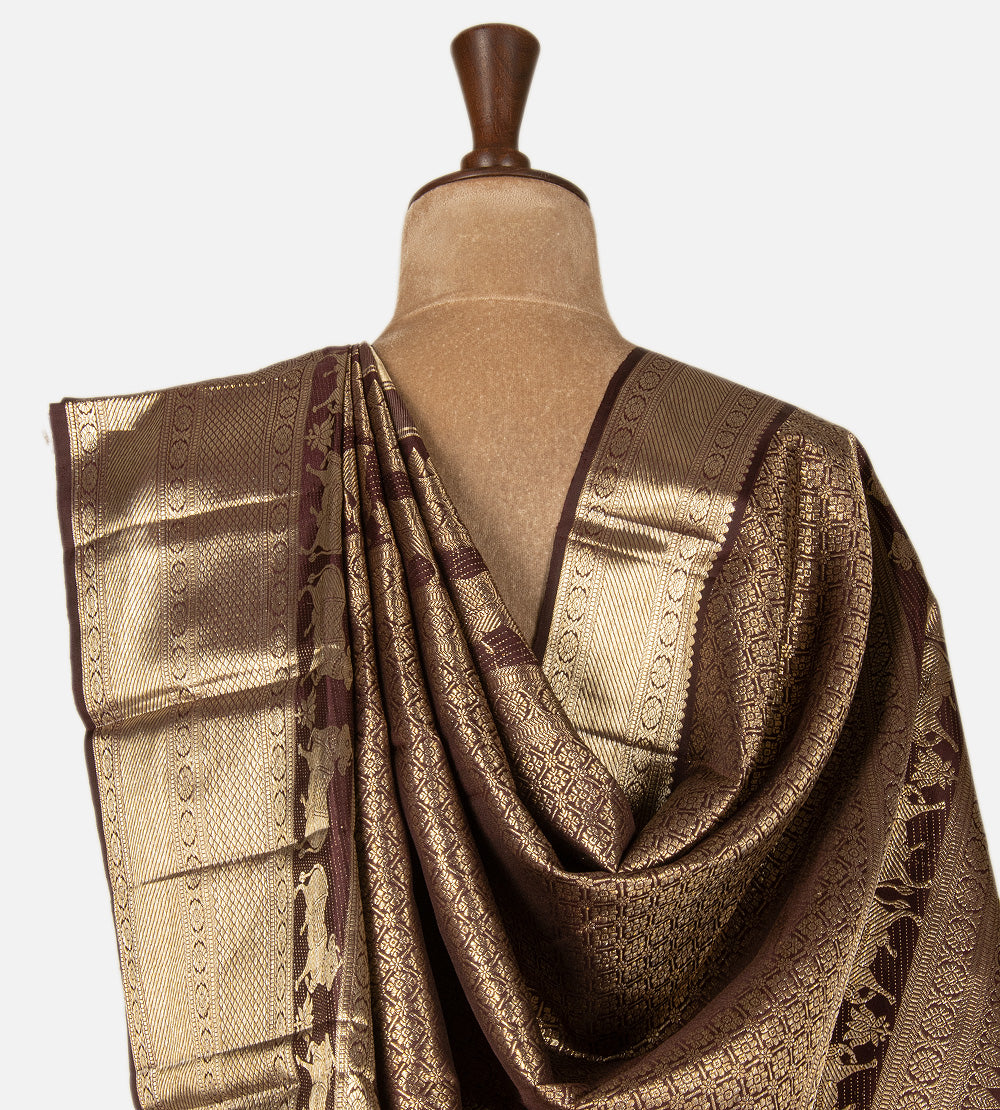 Beige Kanchipuram Silk Saree