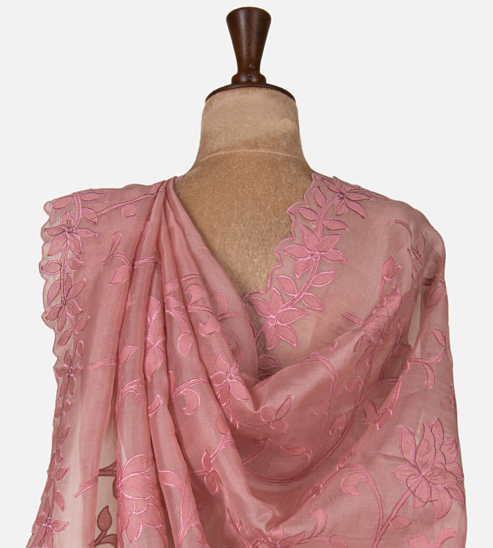 Pink Organza Saree